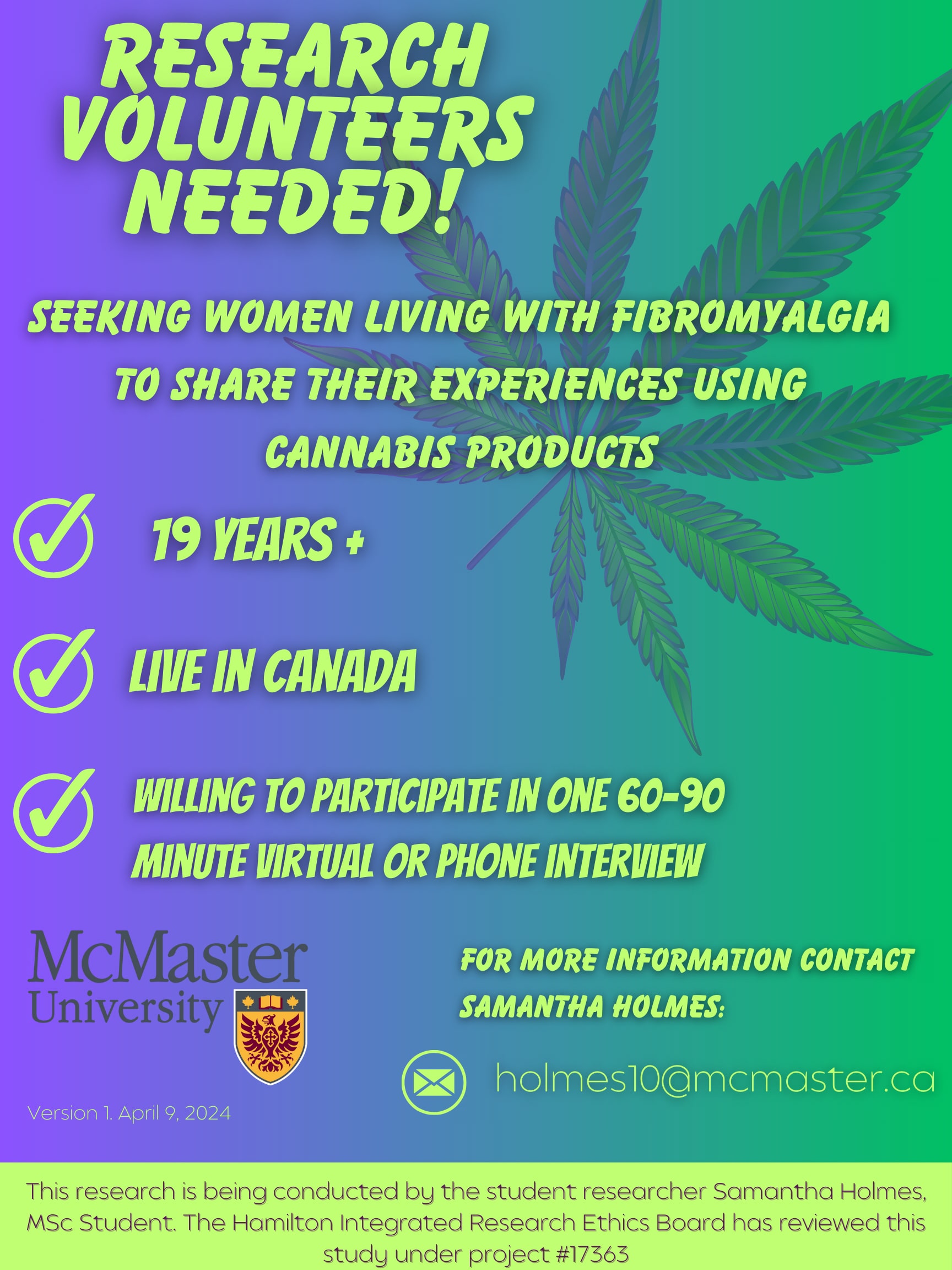 Seeking Women Living With Fibromyalgia To Share Their Experiences Using Cannabis Products